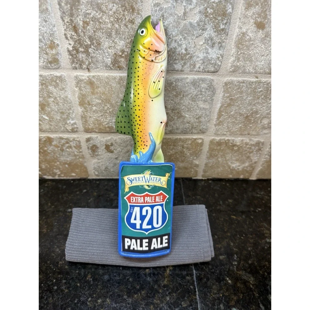 Sweetwater Brewing 420 Extra Pale Ale Beer Tap Handle Rainbow Trout Fish 11
